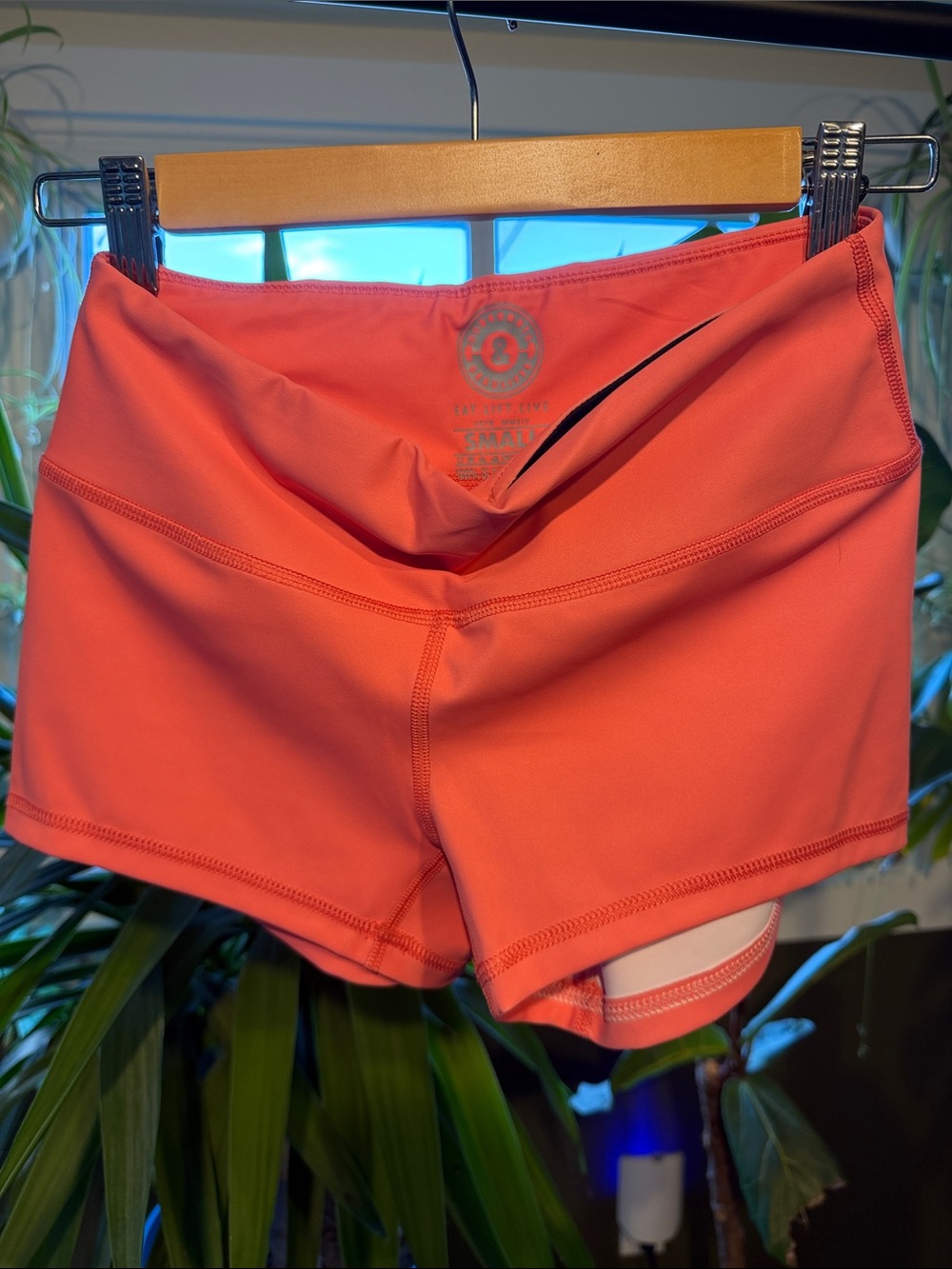 Women’s Coral Bike Shorts with Wide Waistband